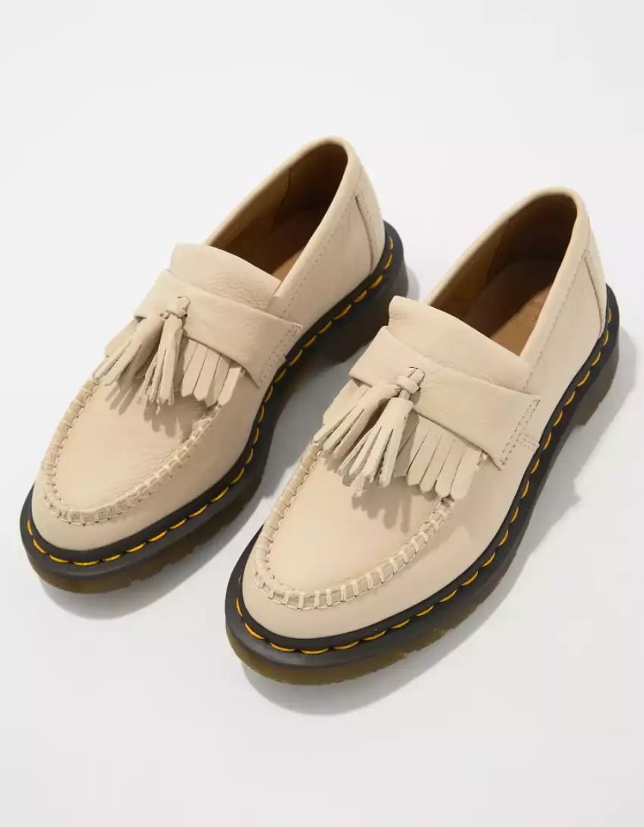 Loafers American Eagle Adrian Cuir Tassel Beige Kaki Femme | DKG-42790698